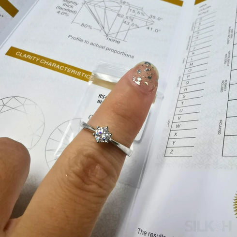 Round Cut Moissanite Solitaire Engagement Ring Ada